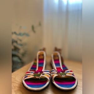Guatemalan Colorful Striped Women's Sandals
